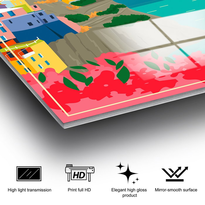 Wallity Cuadro Decorativo de Vidrio Templado Multicolor 30 x 45 cm